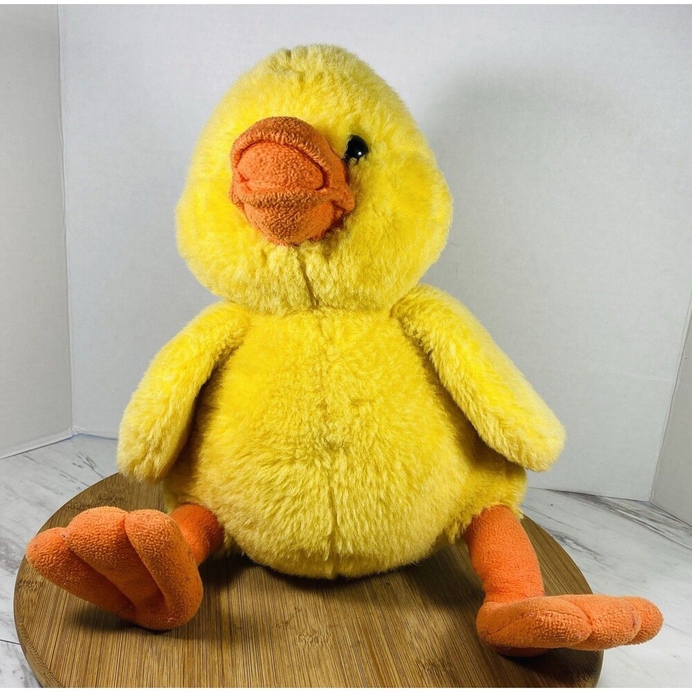Yellow Orange Duck Plush Stuffed Animal Toy Medium Size 14-24 in Kids
